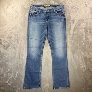BKE Denim Kate Bootcut Jeans Women's Size 34x35.5 Blue Faded Stretch Denim